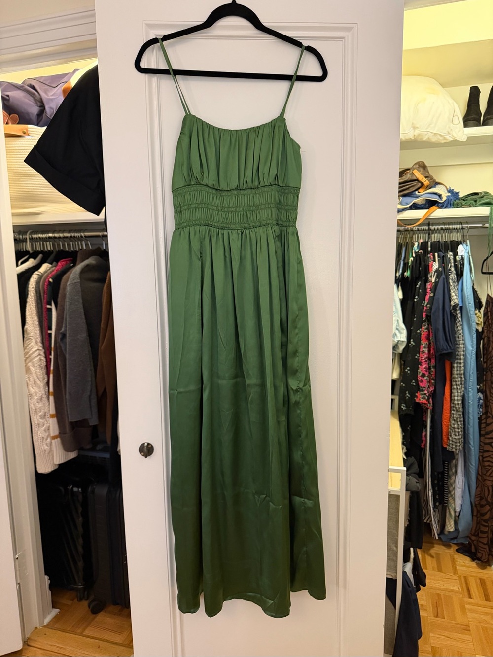 Abercrombie & Fitch Emerald Green Spaghetti-Strap Maxi Dress